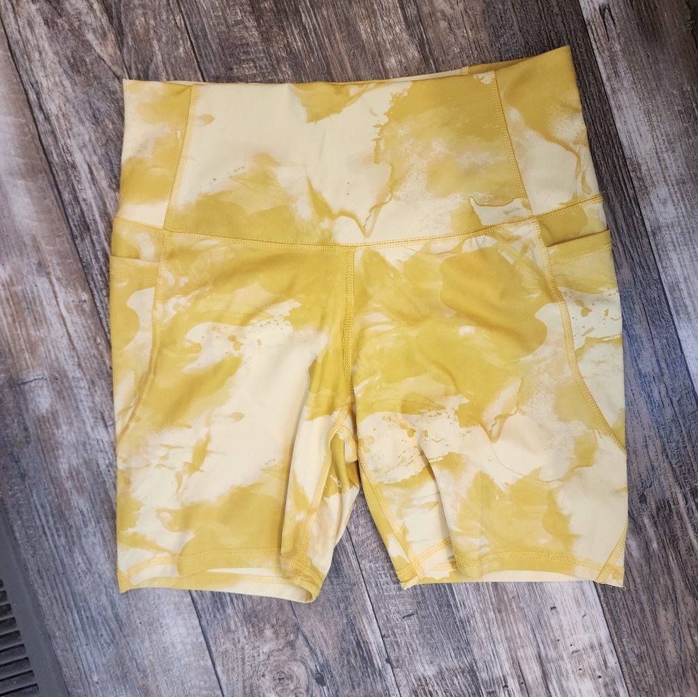 Yellow Tie Dye Biker Shorts